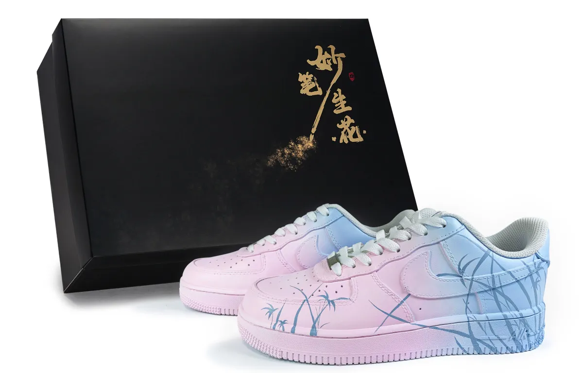 Nike Air Force 1 Skateboard Shoes Unisex Low Top Pink/Blue