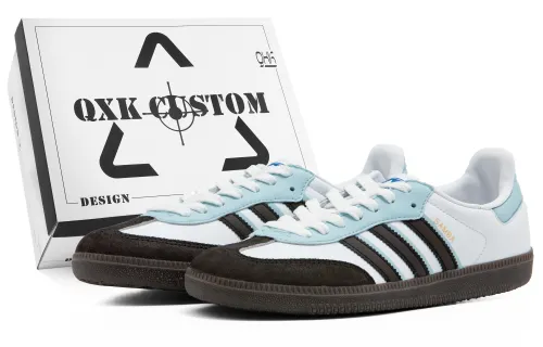 Adidas Samba Nostalgic Blue Tone, Special Shoe Box Slip Resistant Abrasion Resistant Slip Resistant Abrasion Resistant