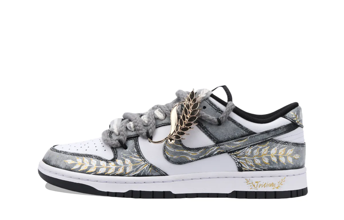 Nike Dunk Waves Of Wheat In The Wind Slip Resistant Abrasion Resistant Low top Skateboard Shoes Unisex Gray White