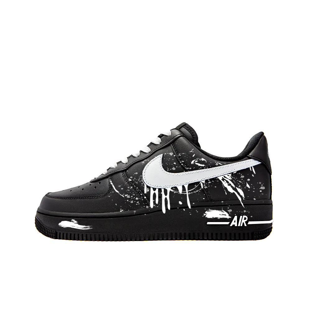 Nike Air Force 1 Slip Resistant Cushioning Low top Skateboard Shoes Unisex Black