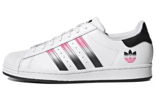 Adidas Originals Superstar Abrasion Resistant Breathable Low top Skateboard Shoes Unisex White Black Pink