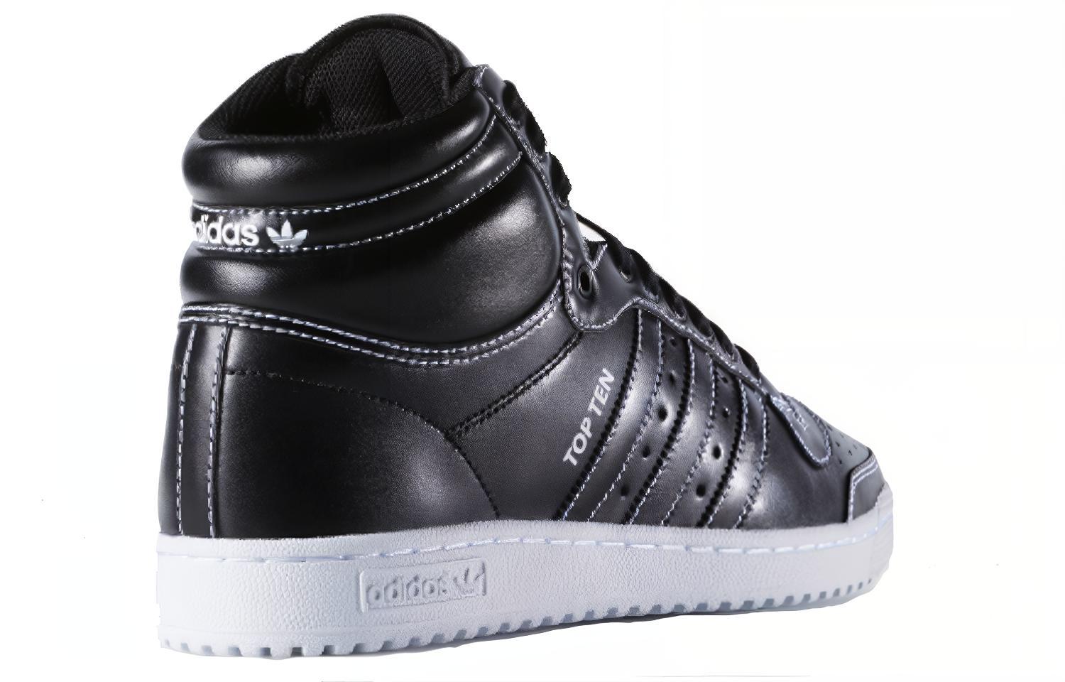 Мужские кеды adidas Originals Top Ten (черные) — Чёрный — фото 4