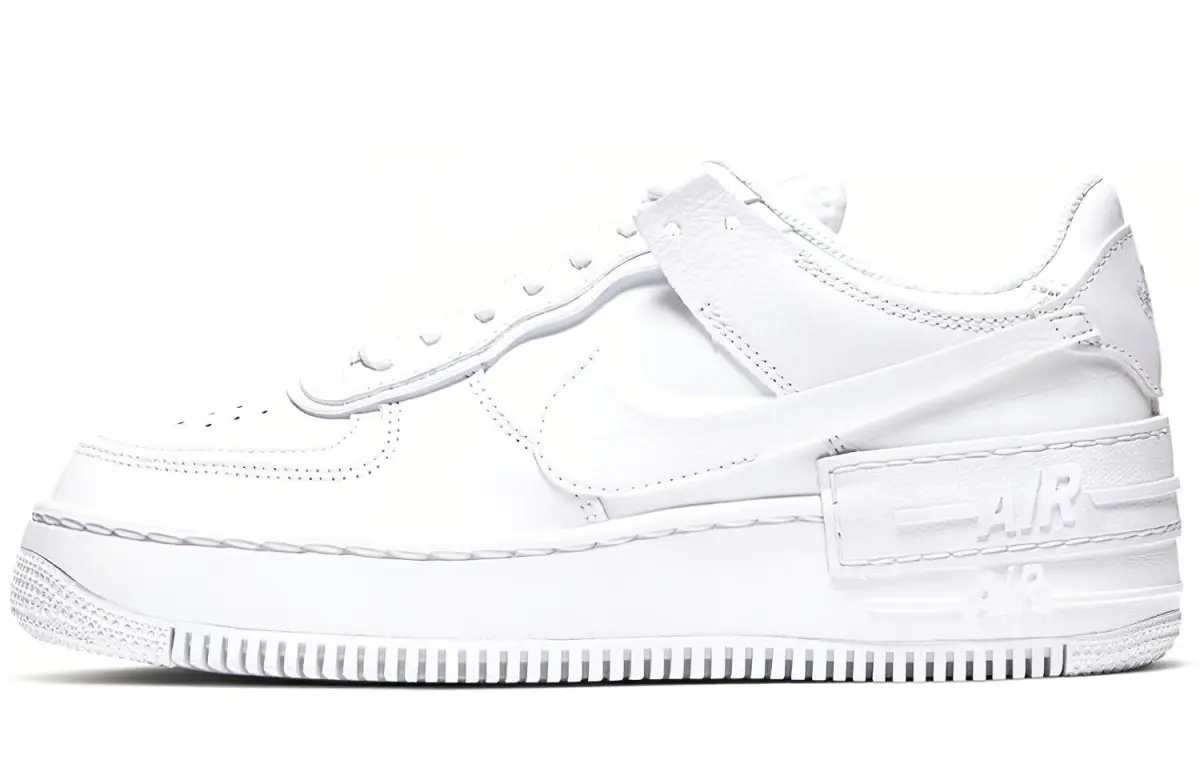 Nike Air Force1 Shadow Low Synthetic Leather Comfortable Lightweight Low top Skateboard Shoes Women's White