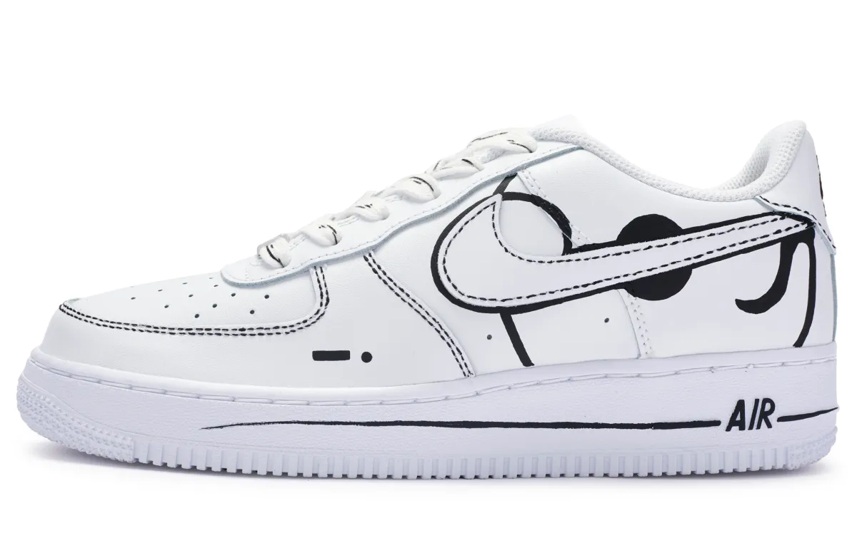 Nike Air Force 1 Low 811 Manufacturing, Love's Melody Low top Skateboard Shoes Men's Black White