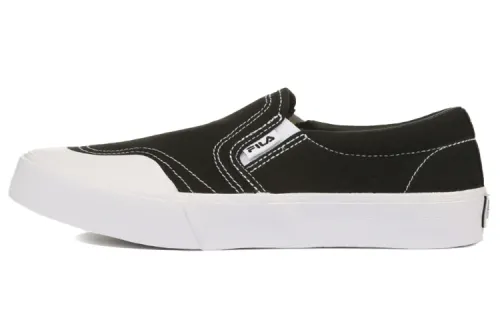 FILA Guard Slip on Canvas Low top Skateboard Shoes Unisex Black White