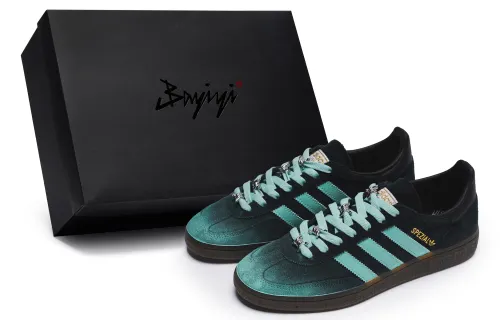 Adidas Originals HANDBALL SPEZIAL Slip Resistant Low top Skateboard Shoes Unisex Black Blue