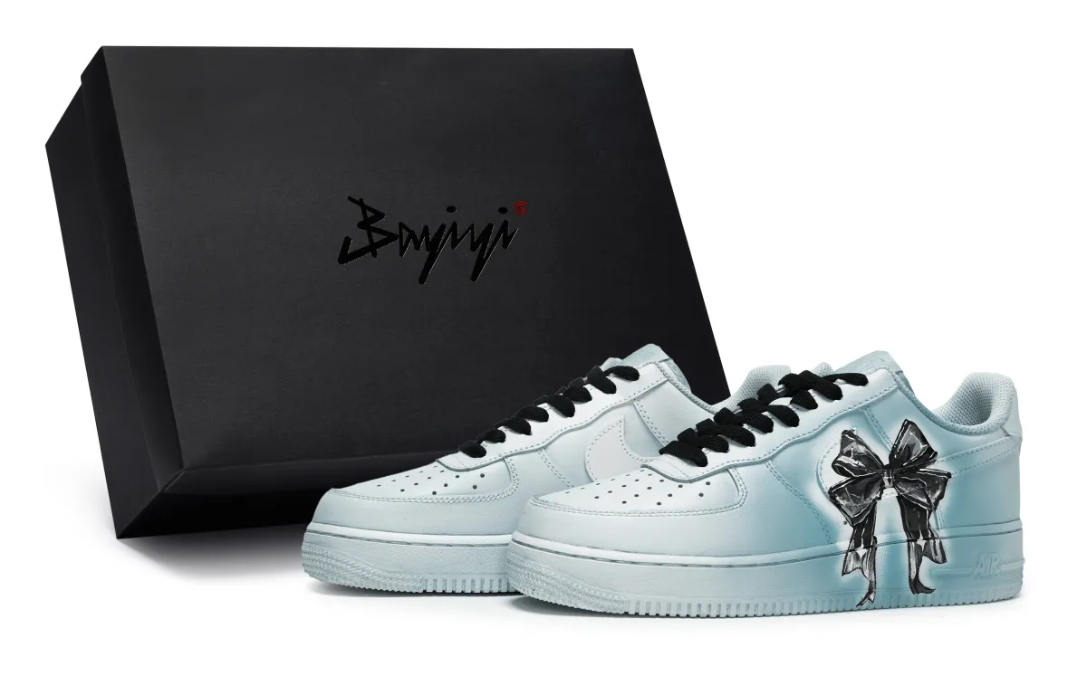 Nike Air Force 1 LOW 811 Manufacturing JK Girlish Blue, Special Shoe Box Low top Skateboard Shoes GS Blue Black