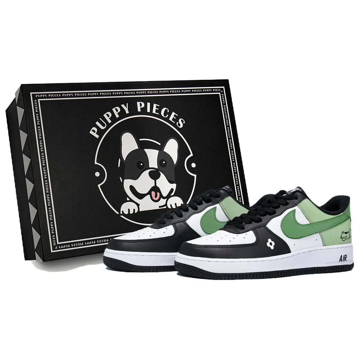 Nike Air Force 1 Puppy Fragment, Special Shoe Box Low top Skateboard Shoes Men's White