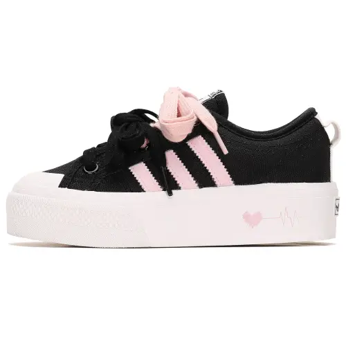Adidas Originals Nizza Platform Slip Resistant Slip Resistant Low top Skateboard Shoes Women's Black Pink