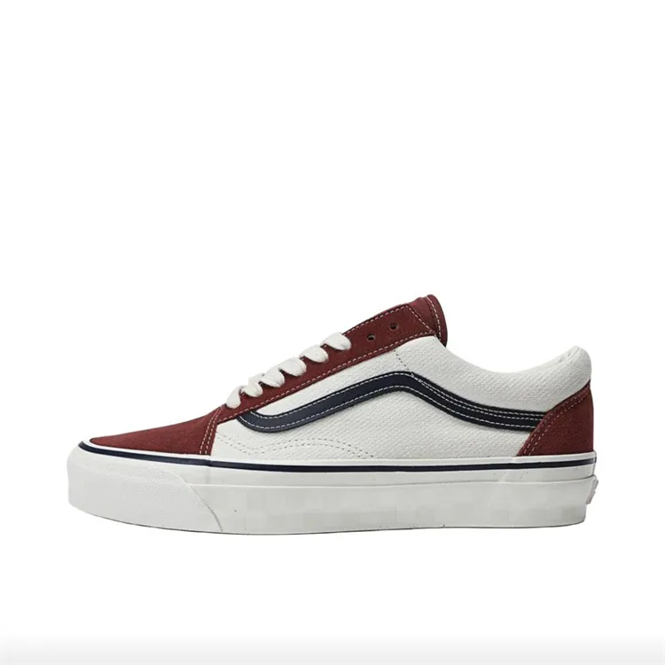 Vans Comfortable Low top Skateboard Shoes Men's Burgundy