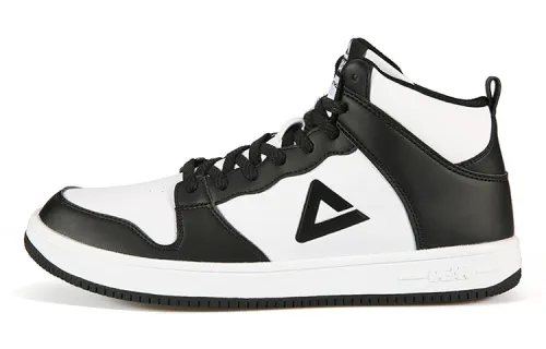 PEAK Synthetic Leather Comfortable And Trendy Coverage Slip Resistant And Abrasion Resistant Mid top Skateboard Shoes