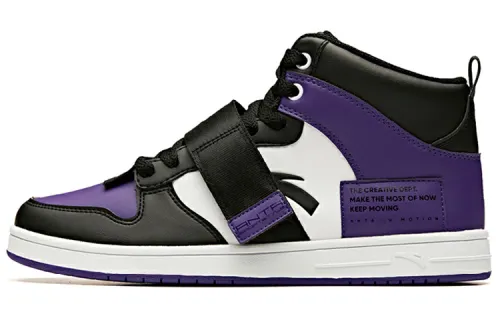 Anta Life Collection Mid top Skateboard Shoes Men's Purple Black White