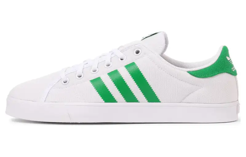 Adidas Originals Adicourt Cushioning, Wear Resistant Low top Skateboard Shoes Unisex White Green