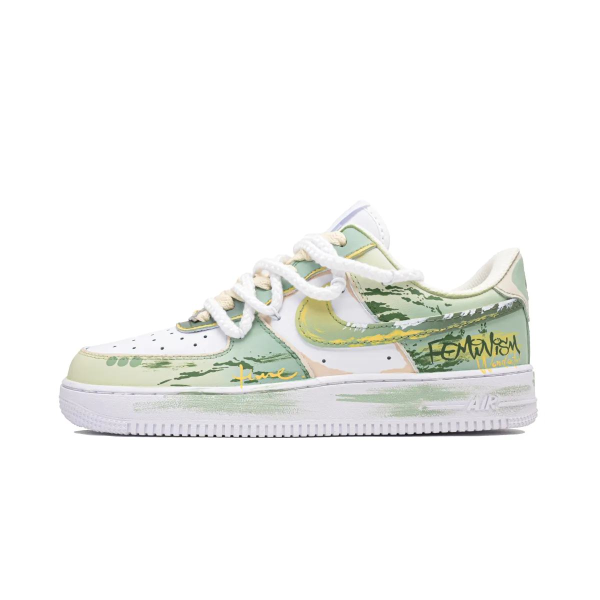 Nike Air Force 1 Blue Wild Dream, Footprint Innovation Cow Leather Abrasion Resistant Low top Skateboard Shoes Unisex