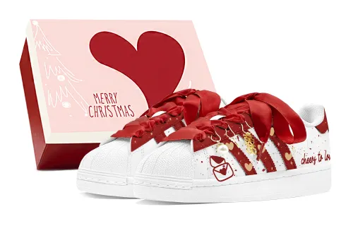 Adidas Originals SUPERSTAR Skateboard Shoes Unisex Low Top Red Gold