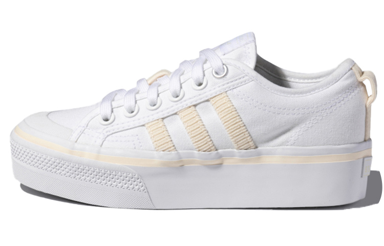 Женские кеды adidas originals NIZZA Platform (бело-бежевые) — фото 1