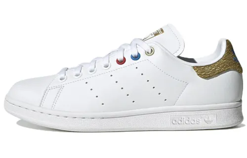 Adidas Originals Stan Smith Abrasion Resistant Low top Skateboard Shoes White Gold