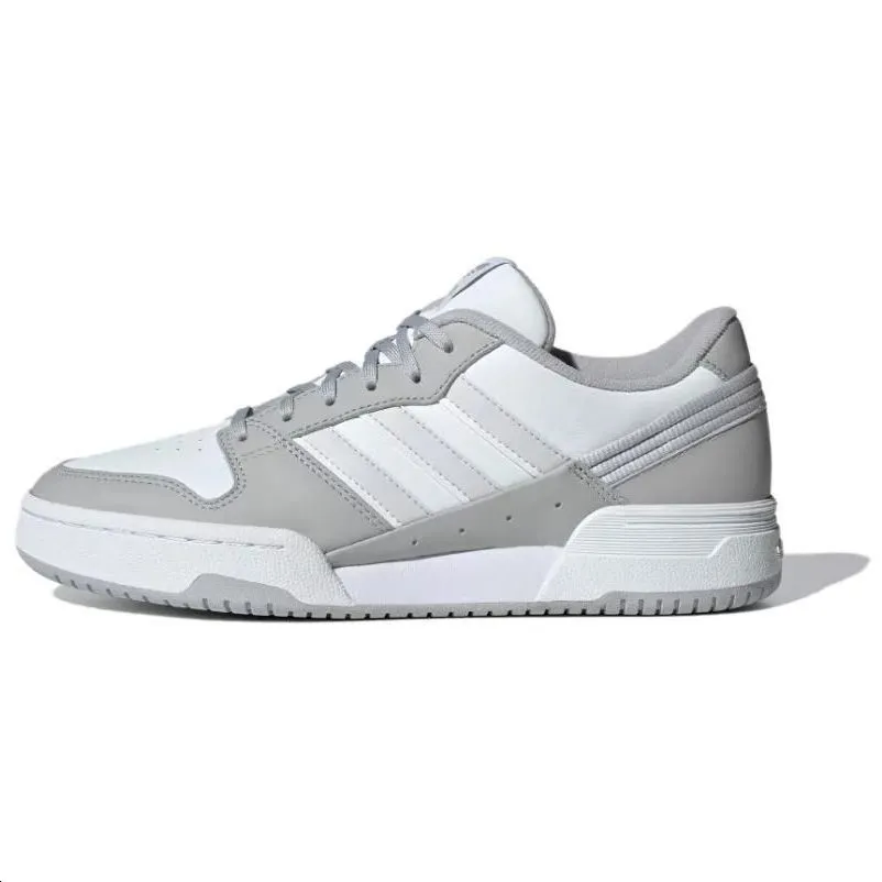 Adidas Originals Team Court 2 Slip Resistant Abrasion Resistant Low top Skateboard Shoes Unisex White Gray
