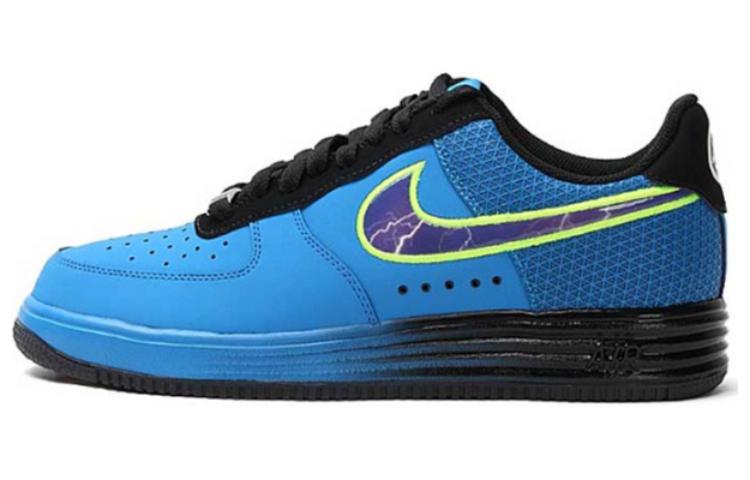 Nike Lunar Force 1 Superhuman Wear resistant And Lightweight Low top Skateboard Shoes Men's Blue Black