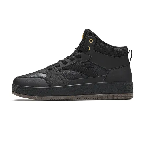 Anta First Year Synthetic Leather High top Skateboard Shoes Men's Black