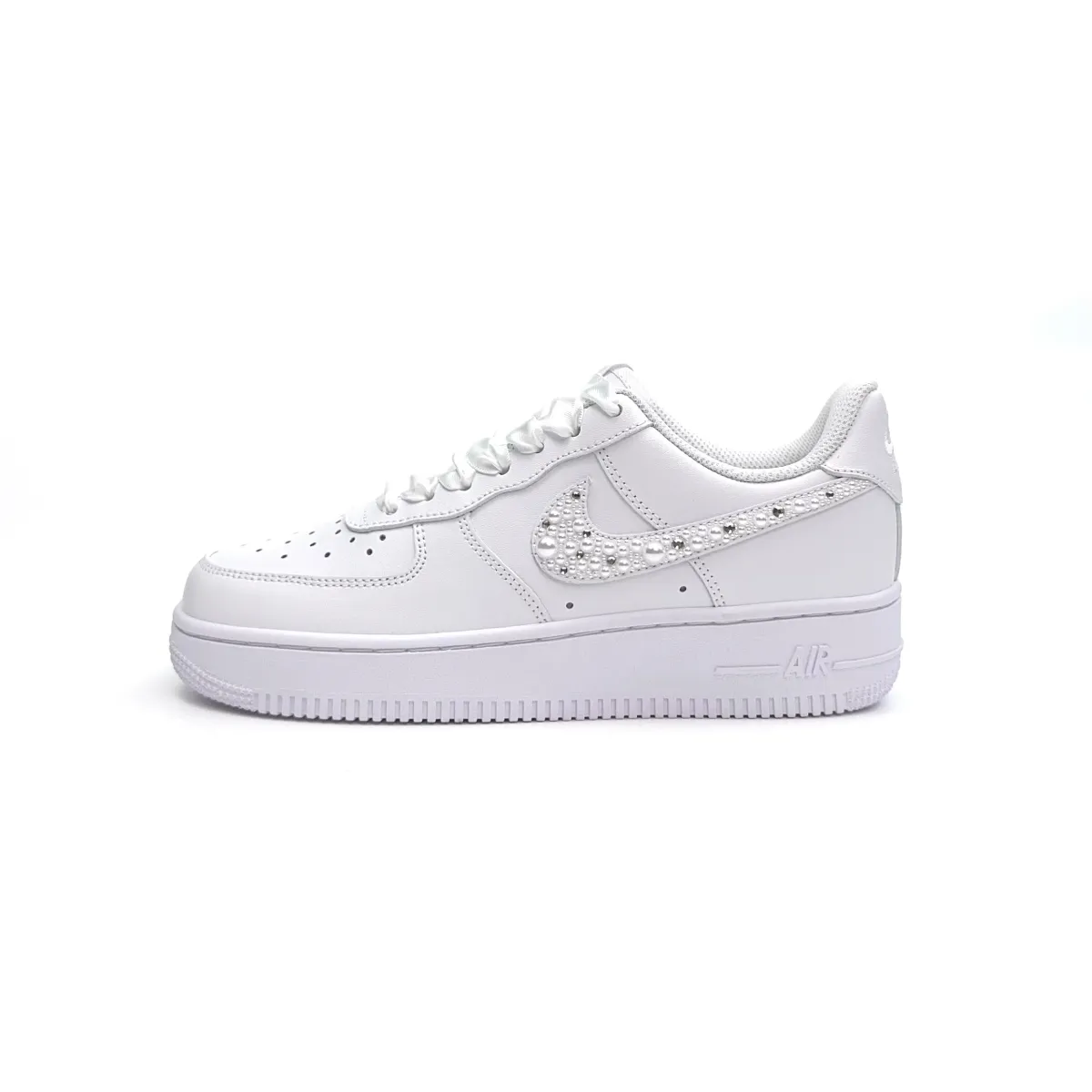 Nike Air Force 1 Sparkling Stars Slip Resistant Abrasion Resistant Low top Skateboard Shoes Unisex White