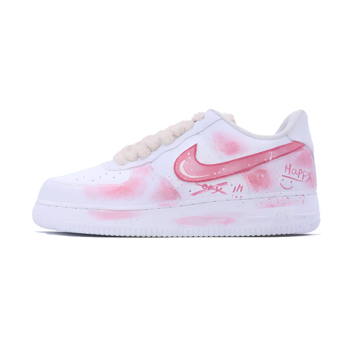 Nike Air Force 1 Novelty Point, Pink Wish Cow Leather Slip Resistant Abrasion Resistant