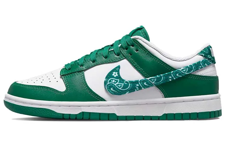 Nike Dunk ESS 'Green Paisley' Canvas Leather Paisley Low top Skateboard Shoes Women's White Green