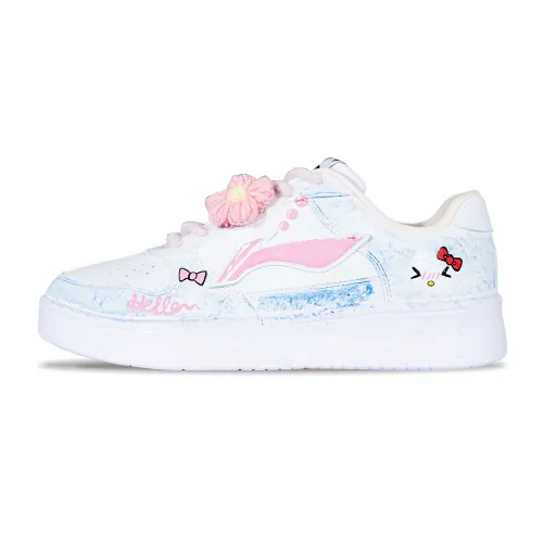 Li Ning Floating Boat Slip Resistant Cushioning Abrasion Resistant Low top Skateboard Shoes Unisex Pink White Blue