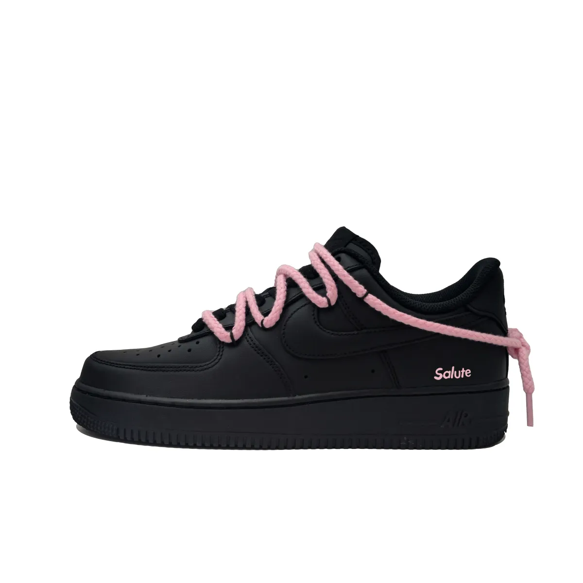 Nike Air Force 1 Abrasion Resistant Low top Skateboard Shoes Unisex Black Pink