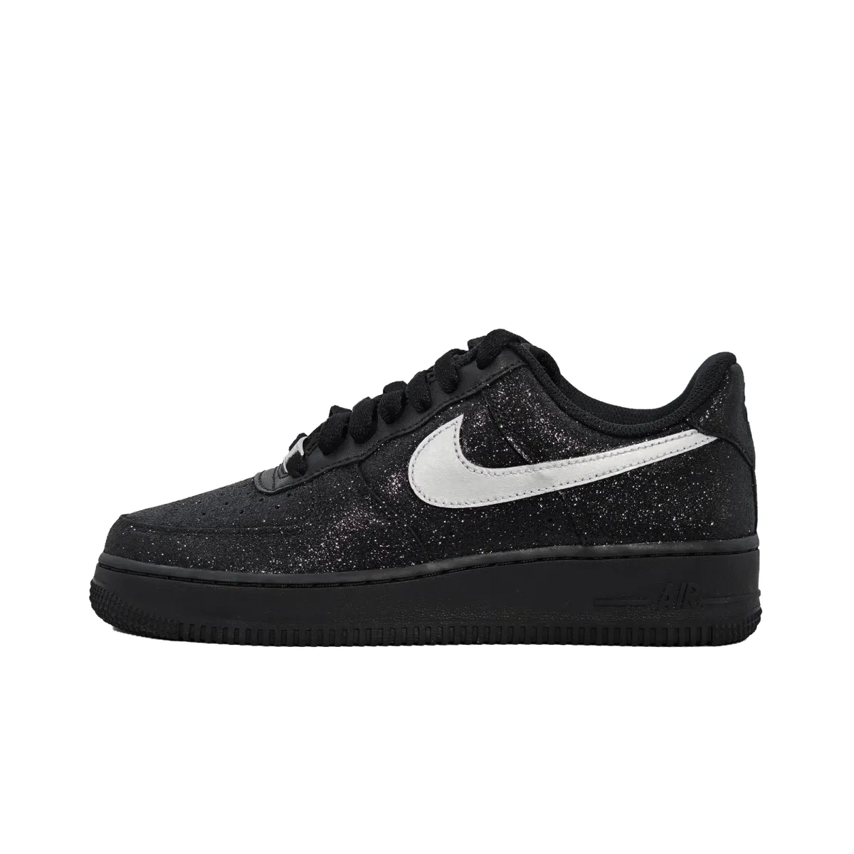 Nike Air Force 1 Low top Skateboard Shoes Women's Black Silver