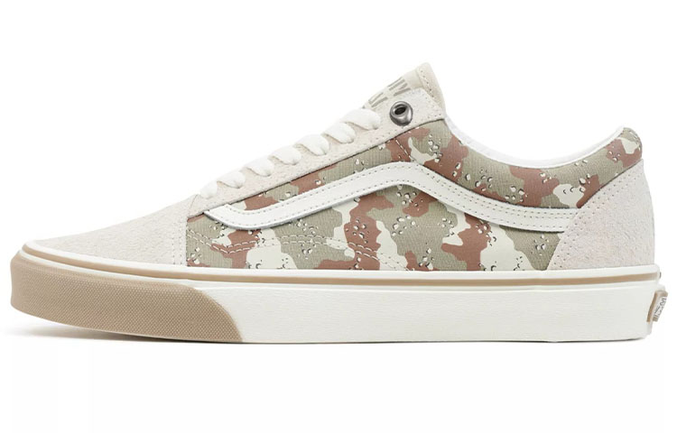 Vans Old Skool Low Top Casual Skate Shoes Unisex Brown Camouflage 'Cream Brown'