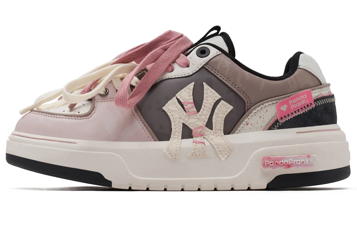 MLB Chunky Liner Slip Resistant Abrasion Resistant Low top Skateboard Shoes Unisex Pink Black