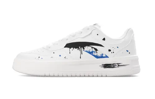 Anta Easy Slip Resistant Cushioning Height Increasing Low top Skateboard Shoes Men's White Black Blue