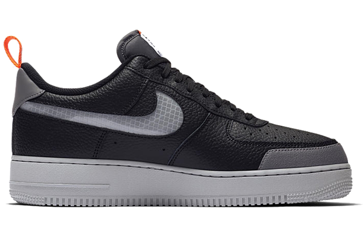 Кеды Nike Air Force 1 07 PU (черно-серые) — Чёрный / серый — фото 2