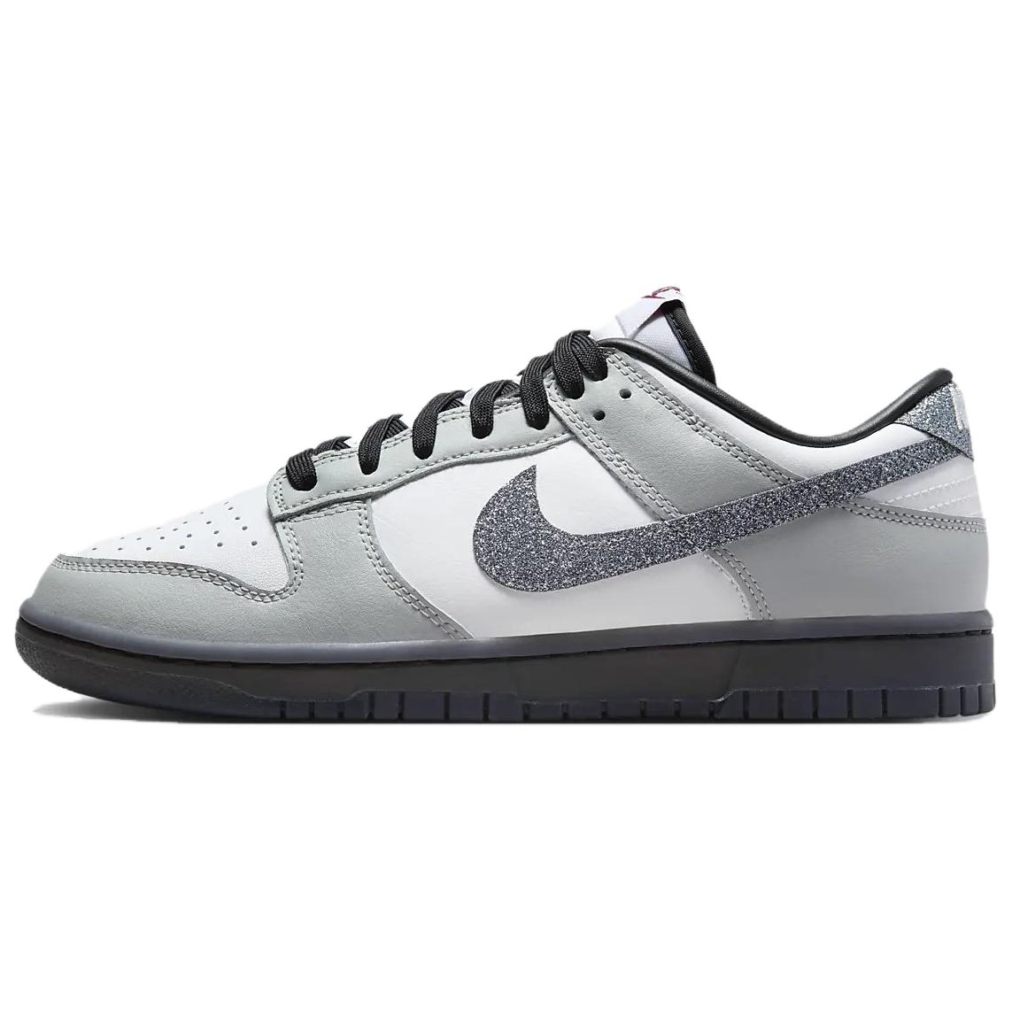 Женские кроссовки Nike Nike Dunk Low Glitter Swoosh (серо-белые)