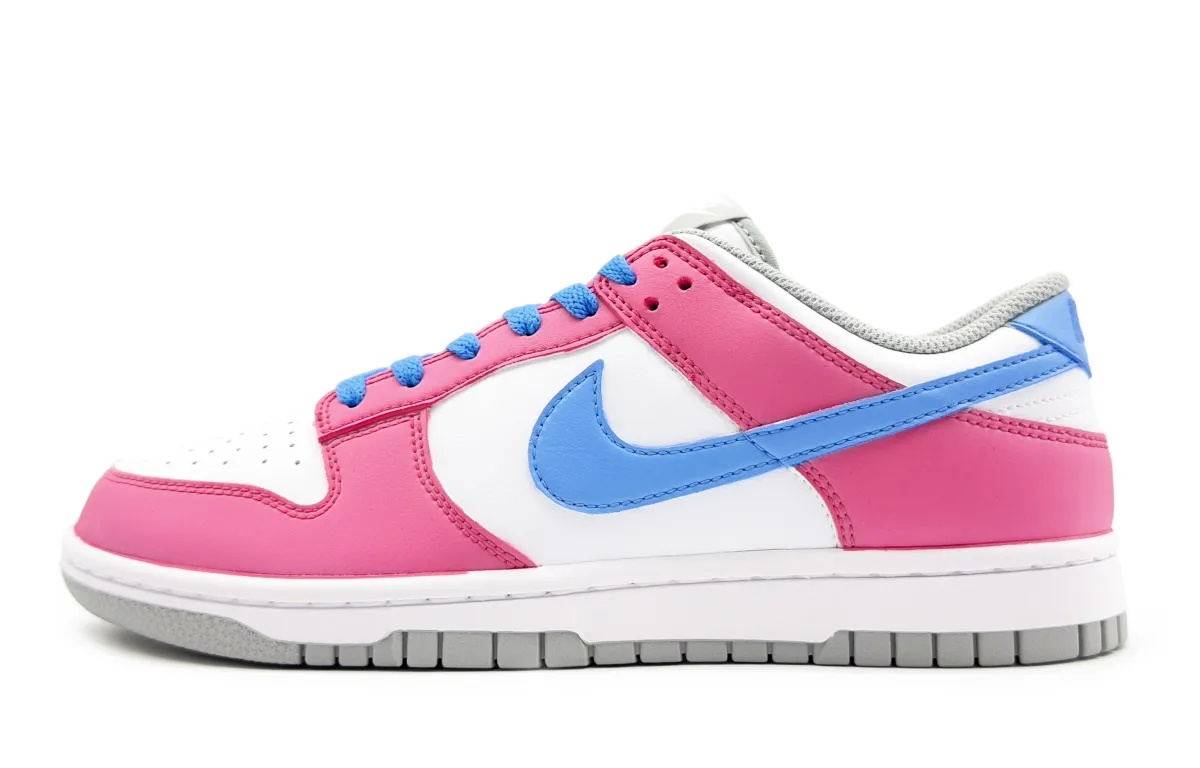 Nike Dunk REGO Hot Dog, Pink Blue Neon Abrasion Resistant Low top Skateboard Shoes Unisex Red White Blue