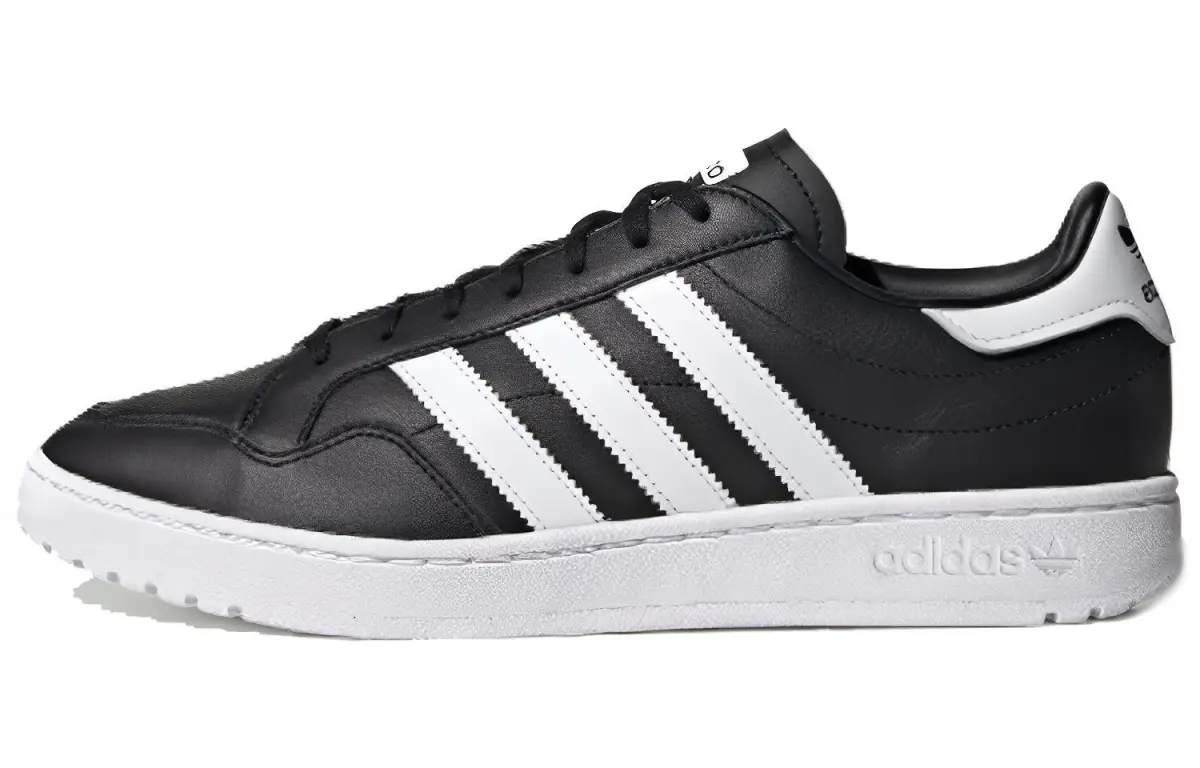 Adidas Originals Team Court Leather Slip Resistant Cushioning Low top Skateboard Shoes Unisex Black White