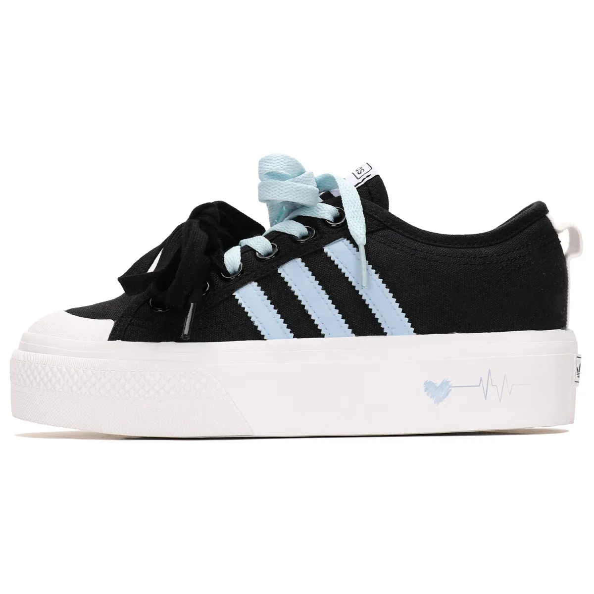 Adidas Originals Nizza Platform Slip Resistant Slip Resistant Low top Skateboard Shoes Women's Black Blue