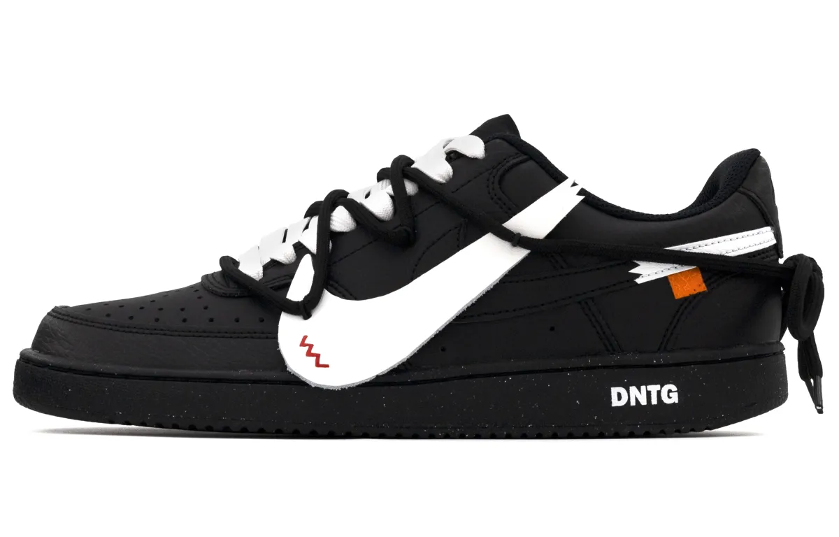 Nike Court Vision Low Abrasion Resistant Lightweight Breathable Low top Skateboard Shoes Unisex Black White