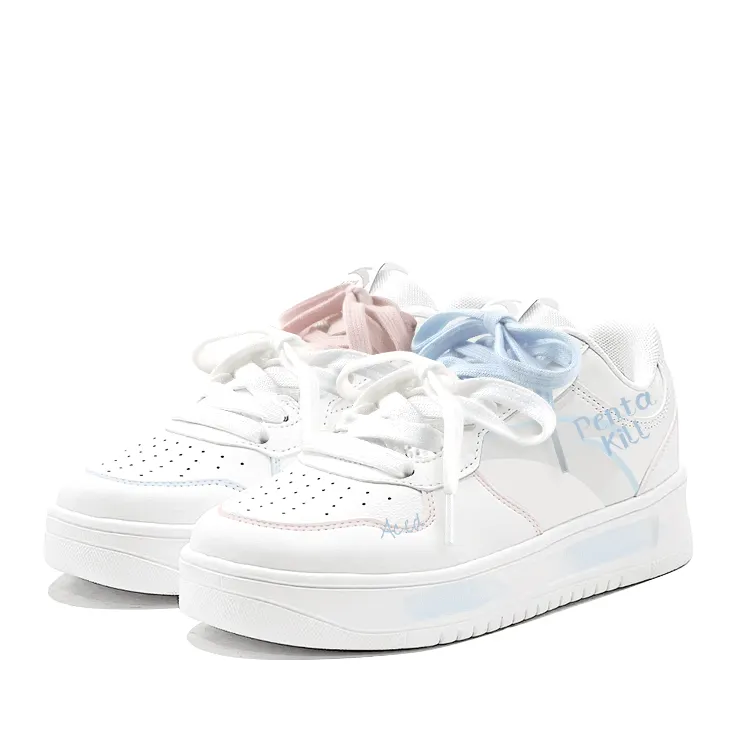 Anta Easy Slip Resistant Abrasion Resistant Low top Skateboard Shoes Unisex Blue Pink Mismatched