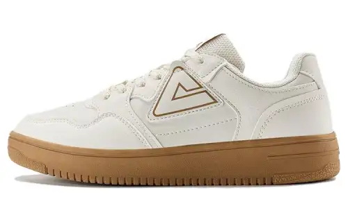 PEAK Textile, Synthetic Leather Slip Resistant Abrasion Resistant Low top Skateboard Shoes Women's White Brown