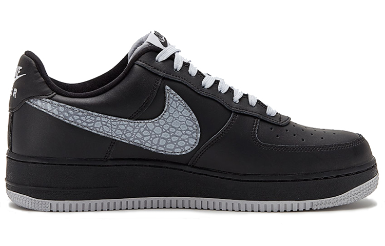 Мужские кроссовки Nike Air Force 1 (черный цемент) — Чёрный / серый — фото 2