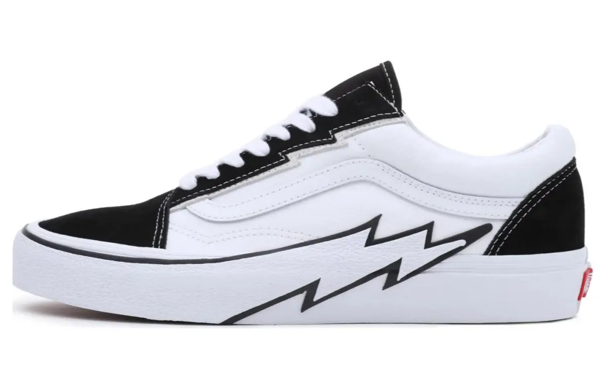 Vans 2 Tone Bolt Abrasion Resistant Skateboard Shoes Unisex White Black