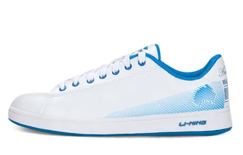 Li Ning Coverage Thermal Slip Resistant Low top Skateboard Shoes Men's White Blue