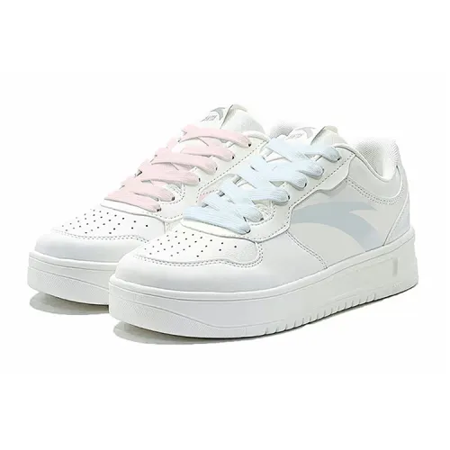 Anta Easy Low top Skateboard Shoes Unisex Blue Pink Mismatched