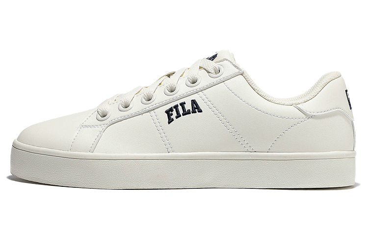 FILA Court Deluxe Casual Low top Skateboard Shoes Unisex Beige White Blue Korean Style