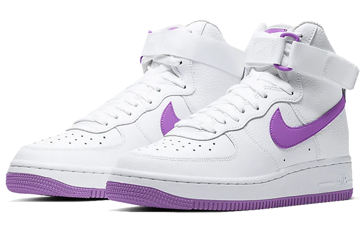 Женские кеды Nike Air Force 1 (бело-фиолетовые) — фото 3