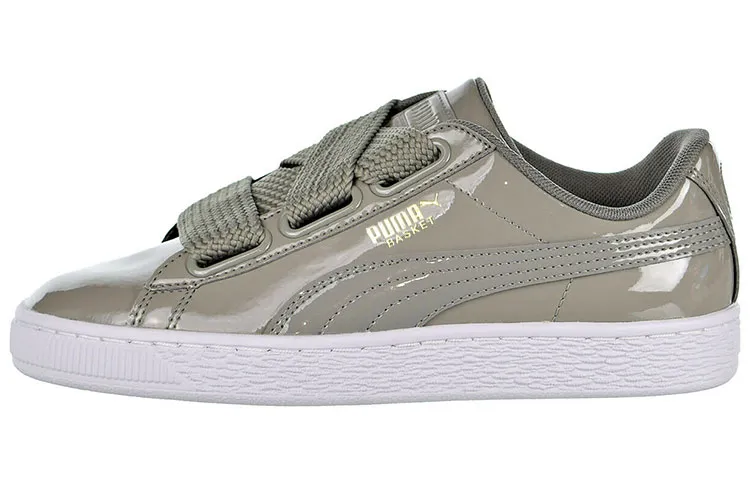PUMA Basket Heart Patent Silver/Grey Women's