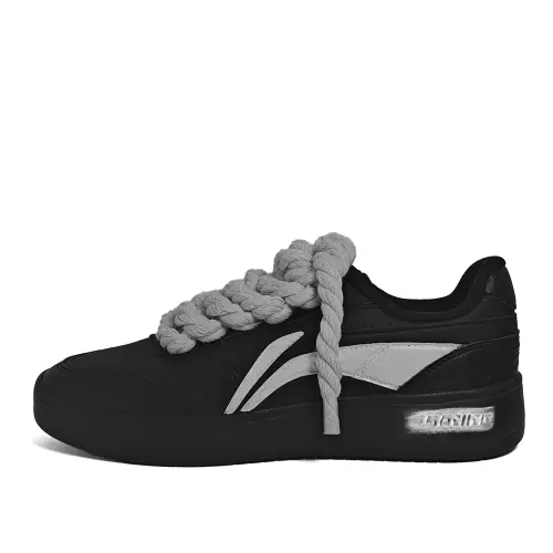 Li Ning Sycee V2 Slip Resistant Cushioning Lightweight Low top Skateboard Shoes Men's Black