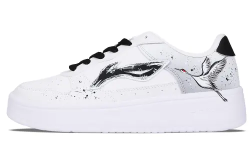 Li Ning Ink Wash Crane Male Leather Slip Resistant, Abrasion Resistant, Breathable